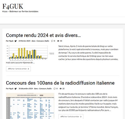 Derniers articles sur l'ancien blog